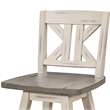 Ati 29 Inch Bar Height Stool Swivel Chairs Set of 2- Divided X Back- Gray- White