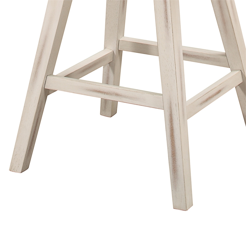 Ati 29 Inch Bar Height Stool Swivel Chairs Set of 2- Divided X Back- Gray- White
