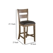 Yael Barstool Chair- Set of 2- Ladderback- Black Microfiber- Taupe Mahogany Wood