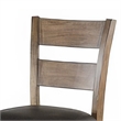 Yael Barstool Chair- Set of 2- Ladderback- Black Microfiber- Taupe Mahogany Wood