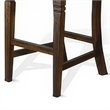 Flint Barstool Chair- Set of 2- Ladderback- Black Vinyl- Dark Brown Mahogany