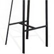 Flint Barstool Chair Set of 2- Round Seat- Dark Brown Mahogany- Black