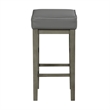 Vin 31 Inch Counter Height Stool- Gray Faux Leather Seat- Wood- Set of 2