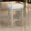 Vin 26 Inch Counter Height Stool- White Faux Leather Seat- Wood- Set of 2