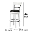 Orso Swivel Barstool Chair Set of 2- Black Faux Leather- White- Black