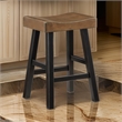 Casy 25 Inch Counter Height Stool- Brown Saddle Seat- Black- Set of 2