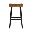 Casy 25 Inch Counter Height Stool- Brown Saddle Seat- Black- Set of 2