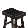 Casy 30 Inch Bar Height Stool- Saddle Seat- Black Rubberwood- Set of 2