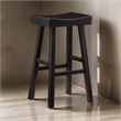 Casy 30 Inch Bar Height Stool- Saddle Seat- Black Rubberwood- Set of 2