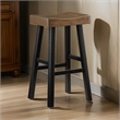 Casy 30 Inch Bar Height Stool- Brown Saddle Seat- Black Rubberwood- Set of 2