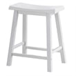 Lon 24 Inch Counter Height Stool Set of 2- Backless Saddle Seat- White Wood