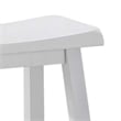Lon 24 Inch Counter Height Stool Set of 2- Backless Saddle Seat- White Wood