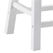 Lon 24 Inch Counter Height Stool Set of 2- Backless Saddle Seat- White Wood