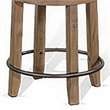 Yael Swivel Counter Stool Set of 2- Gray Faux Leather- Brown- Black