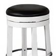 Orso Swivel Counter Stool Set of 2- Black Faux Leather- White Wood