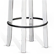 Orso Swivel Barstool Set of 2- Black Faux Leather- White Wood- Black