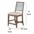 Yael Counter Height Stool Set of 2- Ivory White- Light Brown Wood