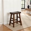 Reggie Counter Stool Set of 2- Saddle Seat Mocha Brown Mahogany