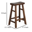 Reggie Barstool Set of 2- Saddle Seat- Mocha Brown Mahogany- 30 Inch