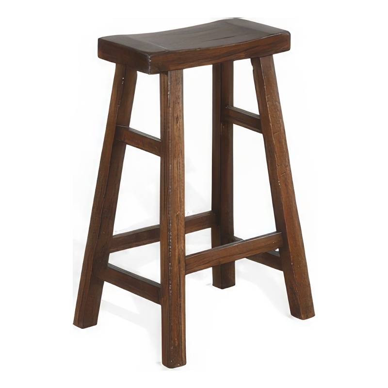 Reggie Barstool Set of 2- Saddle Seat- Mocha Brown Mahogany- 30 Inch