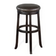 Elon Swivel Barstool Set of 2- Black Faux Leather Cushioned- 30 Inch