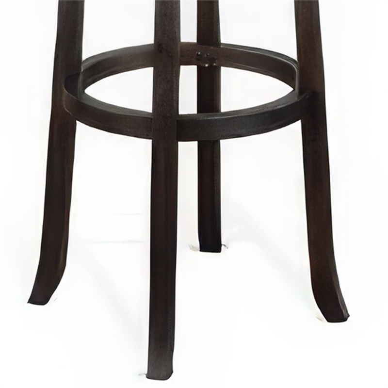 Elon Swivel Barstool Set of 2- Black Faux Leather Cushioned- 30 Inch
