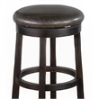 Elon Swivel Barstool Set of 2- Black Faux Leather Cushioned- 30 Inch