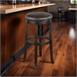 Elon Swivel Barstool Set of 2- Black Faux Leather Cushioned- 30 Inch