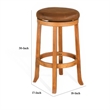 Marv Swivel Barstool Set of 2- Brown Faux Leather- Mahogany Wood