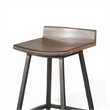 Yael Barstool Set of 2- Low Back- Black- Rustic Brown Mahogany 30 Inch