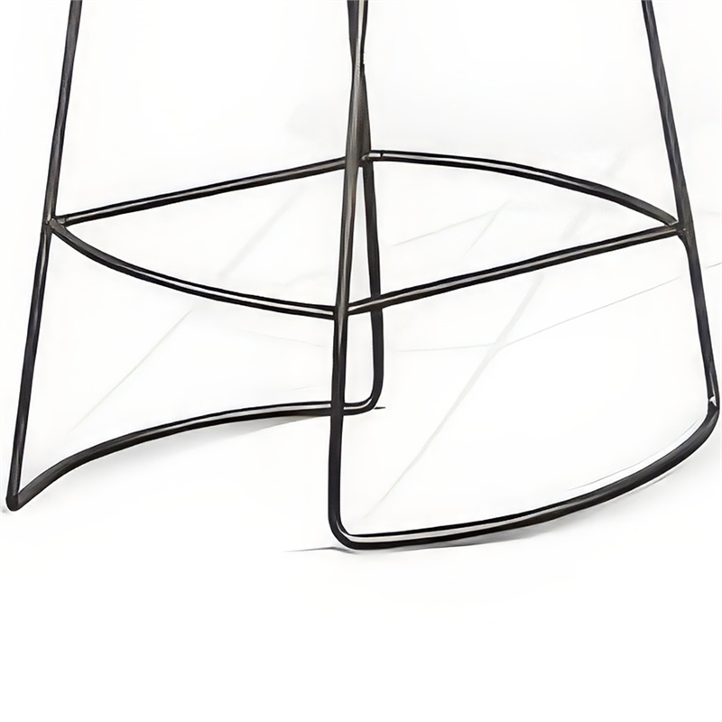 Yael Counter Stool Set of 2- Curved Seat- Rustic Brown Wood- 24 Inch