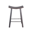 Flint Counter Stool Set of 2- Curved Dark Brown Mahogany- 24 Inch