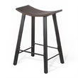 Flint Counter Stool Set of 2- Curved Dark Brown Mahogany- 24 Inch