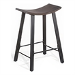 Flint Counter Stool Set of 2- Curved Dark Brown Mahogany- 24 Inch