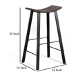 Zayle Barstool Set of 2- Black Angled Legs- Dark Brown Wood- 30 Inch