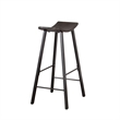 Zayle Barstool Set of 2- Black Angled Legs- Dark Brown Wood- 30 Inch