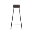 Zayle Barstool Set of 2- Black Angled Legs- Dark Brown Wood- 30 Inch
