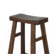 Odel Barstool Set of 2- Saddle Seat- Dark Brown Mahogany Wood- 30 Inch
