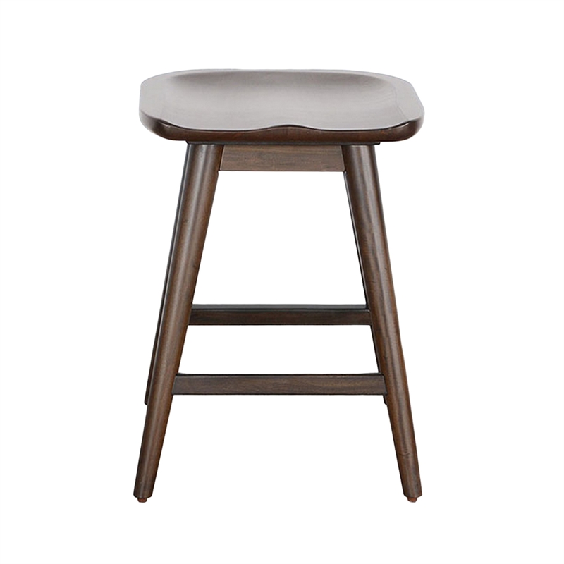 Ameri Counter Height Stool- Saddle Seat- Dark Brown Mahogany
