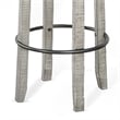 Zeka Swivel Barstool Set of 2- Gray Faux Leather and Mahogany Wood