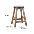 Ayka Round Counter Stool- Metal Band- Splayed Legs- Brown Mahogany
