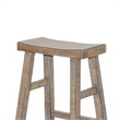 Rena Barstool Set of 2- Saddle Style Seat- Light Brown Mahogany Wood