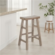 Rena Barstool Set of 2- Saddle Style Seat- Light Brown Mahogany Wood