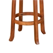 Marv Swivel Barstool Chair Set of 2- Brown Faux Leather- Mahogany Wood