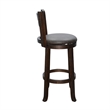 Flint Swivel Barstool Chair Set of 2- Faux Leather- Brown Mahogany