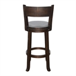 Flint Swivel Barstool Chair Set of 2- Faux Leather- Brown Mahogany