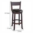 Flint Swivel Barstool Chair Set of 2- Faux Leather- Brown Mahogany