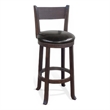 Flint Swivel Barstool Chair Set of 2- Faux Leather- Brown Mahogany