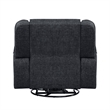 Ruma Swivel Manual Reclining Chair w Tab Pull- Ebony Black Chenille