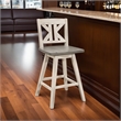 Ati Swivel Counter Height Chair Set of 2- X Back White Wood- Gray